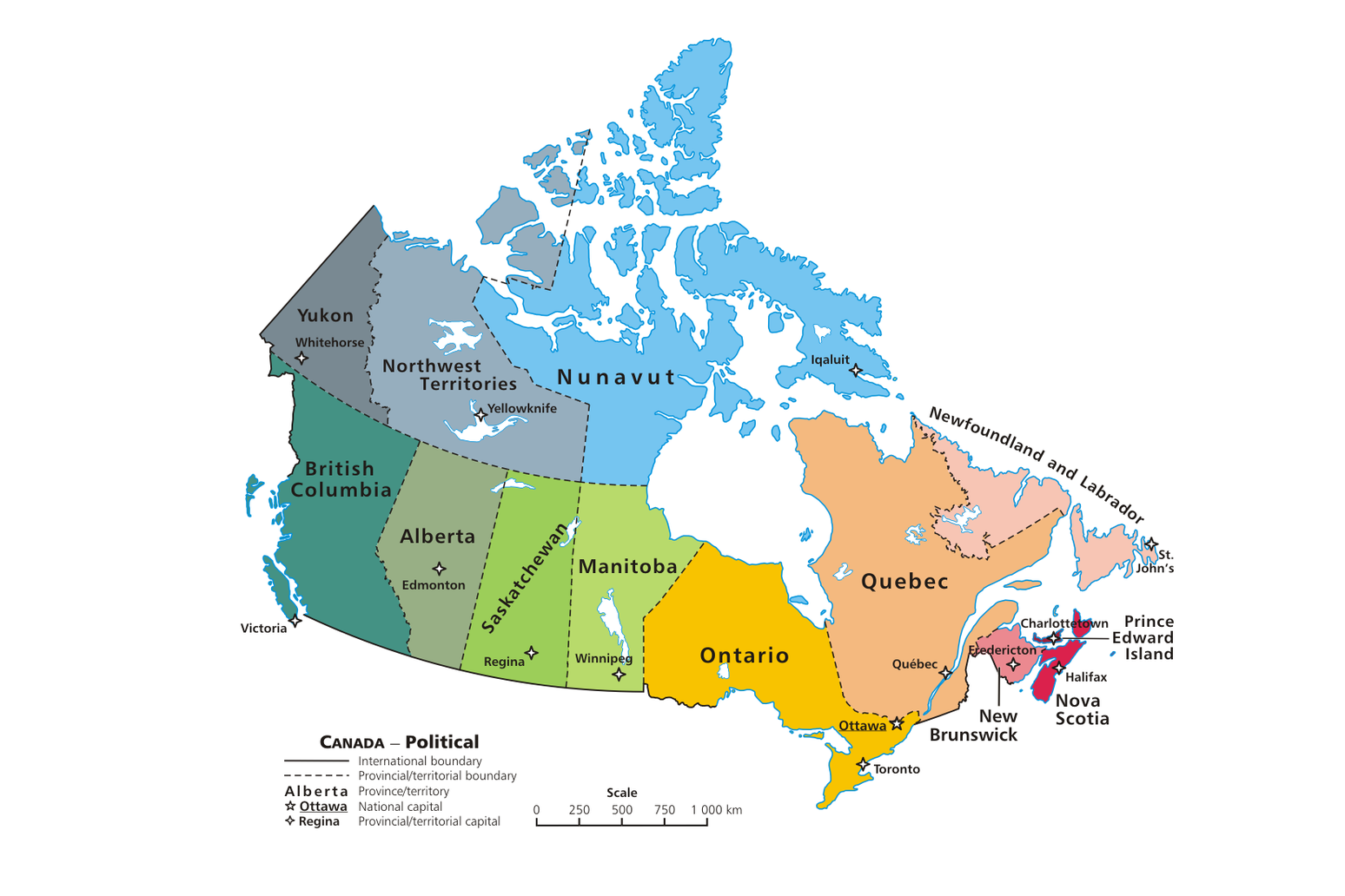 نقشه شهر های کشور کانادا